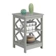 Pemberly Row Set of 2 Diamond Square End Tables in Gray Wood