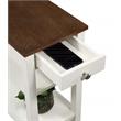 Pemberly Row Set of 2 Three Tier End Tables With Drawer in Brown Wood