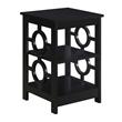 Pemberly Row Set of 2 Contemporary Ring End Tables in Black Wood