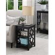 Pemberly Row Set of 2 Contemporary Ring End Tables in Black Wood