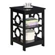 Pemberly Row Set of 2 Contemporary Ring End Tables in Black Wood