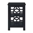 Pemberly Row Set of 2 Contemporary Ring End Tables in Black Wood
