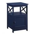 Pemberly Row Set of 2 End Tables with Cabinet in Cobalt Blue Wood