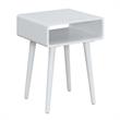 Pemberly Row Set of 2 Contemporary Square End Tables in White Wood