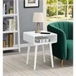 Pemberly Row Set of 2 Contemporary Square End Tables in White Wood