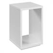 Pemberly Row Set of 2 Contemporary End Tables with Shelf in White Wood