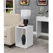 Pemberly Row Set of 2 Contemporary End Tables with Shelf in White Wood