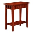 Pemberly Row Set of 2 End Tables with Shelf in Mahogany Wood