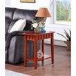 Pemberly Row Set of 2 End Tables with Shelf in Mahogany Wood