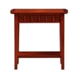 Pemberly Row Set of 2 End Tables with Shelf in Mahogany Wood