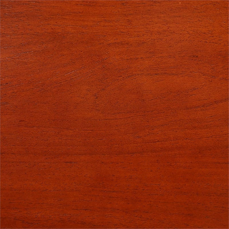 Pemberly Row Set of 2 End Tables with Shelf in Mahogany Wood