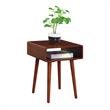 Pemberly Row Set of 2 End Tables with Shelf in Mahogany Wood