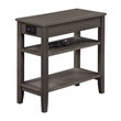 Pemberly Row Set of 2 One-Drawer End Tables w/Charging Station in Gray Wood