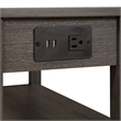 Pemberly Row Set of 2 One-Drawer End Tables w/Charging Station in Gray Wood