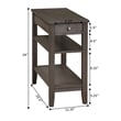 Pemberly Row Set of 2 One-Drawer End Tables w/Charging Station in Gray Wood