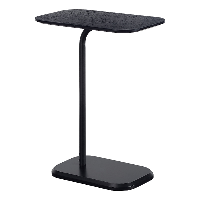 Pemberly Row Set of 2 C End Tables in Black Wood with Wood Top