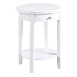 Pemberly Row Set of 2 One-Drawer End Tables with Shelf in White Wood
