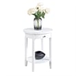 Pemberly Row Set of 2 One-Drawer End Tables with Shelf in White Wood