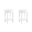 Pemberly Row Set of 2 One-Drawer End Tables with Shelf in White Wood