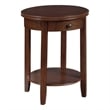 Pemberly Row Set of 2 One-Drawer End Tables with Shelf in Espresso Wood