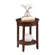 Pemberly Row Set of 2 One-Drawer End Tables with Shelf in Espresso Wood