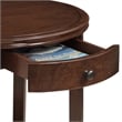 Pemberly Row Set of 2 One-Drawer End Tables with Shelf in Espresso Wood