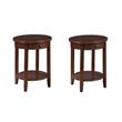 Pemberly Row Set of 2 One-Drawer End Tables with Shelf in Espresso Wood