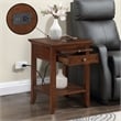 Pemberly Row Set of 2 End Tables with Charging Station in Espresso Wood