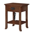 Pemberly Row Set of 2 End Tables with Charging Station in Espresso Wood