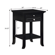 Pemberly Row Set of 2 End Tables with Charging Station in Black Wood