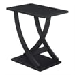 Pemberly Row Set of 2 Criss-Cross Chairside End Tables in Black Wood
