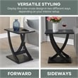 Pemberly Row Set of 2 Criss-Cross Chairside End Tables in Black Wood