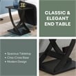 Pemberly Row Set of 2 Criss-Cross Chairside End Tables in Black Wood