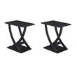Pemberly Row Set of 2 Criss-Cross Chairside End Tables in Black Wood