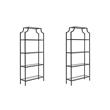 Pemberly Row Set of 2 Glass Metal Etagere Bookcases in Oil Rubbed Bronze