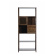 Pemberly Row Set of 2 Left Facing Bamboo Cabinet Bookcases in Cappuccino