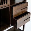 Pemberly Row Set of 2 Left Facing Bamboo Cabinet Bookcases in Cappuccino