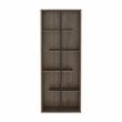 Pemberly Row Set of 2 5-Shelf Modern Wood Bookcases in Walnut