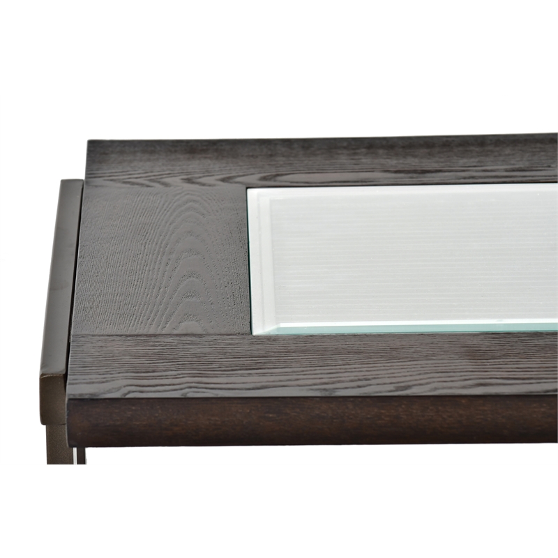 Pemberly Row Set of 2 Contemporary Square End Tables in Smokey Brown