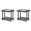 Pemberly Row Set of 2 Contemporary Square End Tables in Smokey Brown