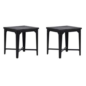 Pemberly Row Set of 2 Square End Tables in Distressed Tobacco Brown