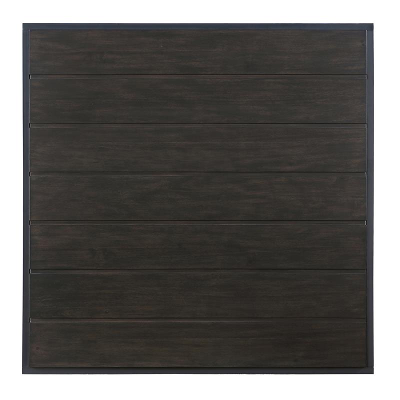 Pemberly Row Set of 2 Walnut with Dark Gray Metal Base Mixed Media End Tables