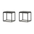 Pemberly Row Set of 2 Walnut with Dark Gray Metal Base Mixed Media End Tables