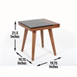 Pemberly Row Set of 2 Caspian Slate and Natural Matte Brown Square End Tables