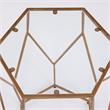Pemberly Row Set of 2 Hexagonal Clear Glass and Metal Chairside End Tables