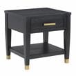 Pemberly Row Set of 2 Rubbed Charcoal Wood 1-Drawer End Tables