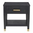 Pemberly Row Set of 2 Rubbed Charcoal Wood 1-Drawer End Tables