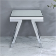 Pemberly Row Set of 2 Mirrored Glass and Chrome Metal Square End Tables