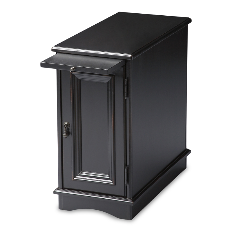 Pemberly Row Set of 2 Contemporary Cabinet End Tables - Black Licorice