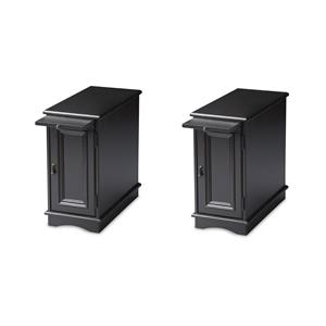 Pemberly Row Set of 2 Contemporary Cabinet End Tables - Black Licorice